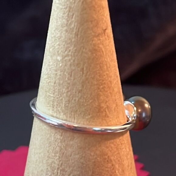 NWT Chocolate Bronze Pearls 3 Stone Ring in Sterling Silver 10 - Picture 4 of 16